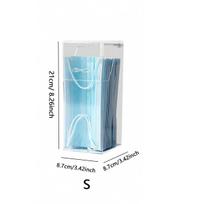 1/2pcs-Transparent Mask Storage Box with Cover Dust Mouth and Nose Cover Door Desk Entrance Mask Box white