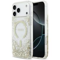 GUESS Resin Bottom Glitter MagSafe Case for iPhone 18 Pro Max / 17 Pro Max - Gold