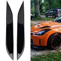 1 Pair Car Front Headlight Eyebrow Eyelid Trim Glossy Black Plastic Decoration Fit For Nissan 350Z Z33 2006-2009 CHINA gray