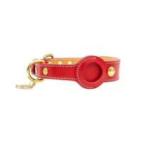 Pet Anti-lost Apple Airtag Tracker Collar Dog GPS Positioning Collar Protective Leather Case Dog Collar Decorative L raudona