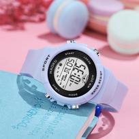 Student Sport Watches For Kids Colorful Electronic Watches 50M Waterproof Clock Children Digital Watch For Boys Girls dangaus mėlyna spalva