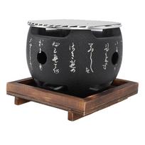 Japoniško stiliaus kepsninė Mini nešiojama japoniška BBQ kepsninė Apvalus maisto anglies degiklis Namų apyvokos kepsninės įrankis S L black