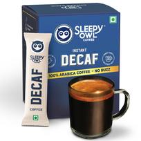 Sleepy Owl Decaf Coffee Sachets | 100% Arabica | Instant Coffee | Decaffeinated Coffee Sachet | Travel-Friendly | Smooth Taste & Rich Aroma | Make blue