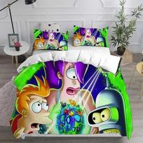 Cartoon Futuramas Bender Bedding Set Boys Girls Twin Queen Size Duvet Cover Pillowcase Bed Kids Adult Fashion Home Textileextile 135x200cm white