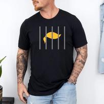 Donald Trump Impeach Behind Bars Funny Graphic Tee Mens T-Shirt L black