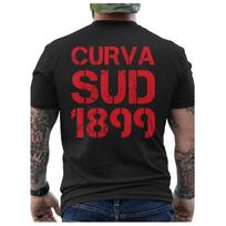Vintage Men'S Curva Sud 1899 T-Shirt - Black with Red CURVA SUD 1899 Print on The Back, Short Sleeve, Round Neckline, Casual, Comfortable for All 4XL red