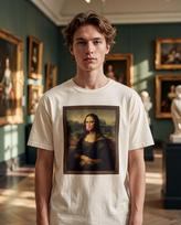 Mona Lisa Art, Vintage Bubblegum Portrait Tee | Comfort Colors | S-4XL, Dark Academia Museum 130 white