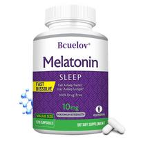 Bcuelov Melatonin 10mg Sleep Support Capsules, Restful Sleep, 120 Caps 120 capsules