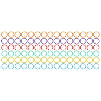 90Pcs Plastic Loose Leaf Rings Book Multicolor Binder Ring for Organization 6 Colors 27mm ID blue