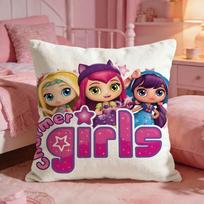 Cute Anime Little Charmers Cushion Cover Premium Comfort Reversible Pillow Cove Two In One Design For Any Room  Car Interior 30X30cm white