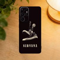 Nirvana Rock Band Phone Case For Samsung S25,24,23,22,30,21,10,9,Ultra,Plus,Lite Soft Black Case Samsung S24Plus black
