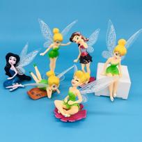 6Pcs/Set Mini Fairy Anime Girls Figure Doll Collect Decorations Toys Present Durable High Quality Perfect Gift beige