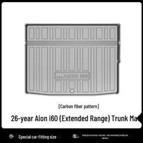 26-Year Aion i60 All-Weather TPE Floor and Trunk Mats, Wear-Resistant Backrest Mat, Starry Sky Blanket, Carbon Fiber Texture. gray