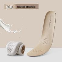 Unisex Genuine Leather Shock Absorbing Breathable Sports Insoles 35-36 juoda