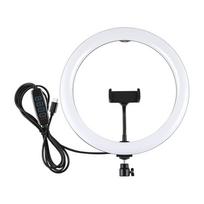 PULUZ LED žiedinė lempa su telefono laikikliu ir USB-C
