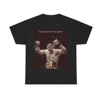 Men's and Women's T-shirts Sean Strickland UFC mma graphic tee retro design Unisex Heavy Cotton Tee M gray
