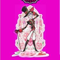 15Cm Hazbin Valentine'S Day Ver. Vox Figure Acrylic Stand  Alastor Standing Plate Alastor Acrylic Ornaments Vaggi Toys 5.9inch pink