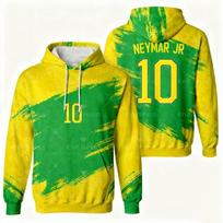 Neymar of Brazil Football sweatshirt No. 10 3D Print Autumn Fashion Sweatshirts Y2K Children's Hoodies Men's And Women's Hoodies L
