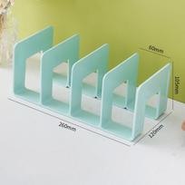 4 Grid Divider Book Stand Display Desk File Sorter Save Space Desktop Bookends  Storage Rack žalia