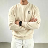 High-street-style plain-colour crew-neck fleece-lined with dropped shoulders and a relaxed fit – a comfortable, everyday long-sleeved top L