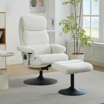 023 Recliner with Reclining Function and 5-Point Massage, TV Armchair with Electric Heating Function and Stool, 360 degrees Rotatable 77 x 75.5 x 100 cm balta