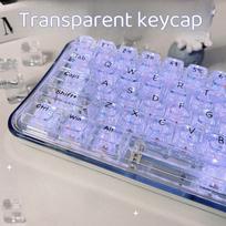 Ice Crystal Keycap Transparent High Transparency PC Material Cbsa Customized Complete Set For DIY 87/104/108 Mechanical Keyboard black