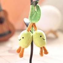 1Pcs  Olive Tomato Plush Pendant Kawaii Vegetable Cute Triple Fruit Doll Toy Bag Keychain Backpack Decoration beige