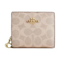 COACH Spaudžiamas piniginė Padengta drobė Piniginė Moteriška Smėlio spalvos CW789-IMXDM One Size 1 beige