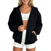Kids Color Hooded Sweatshirt Loose Fit Casual Outerwear for Fall and Winter 120 juoda