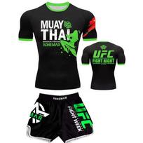 MMA Treniruočių Rinkinys Muay Thai Uniforma Marškinėliai Kelnės Kovos Sportas Fitnesas Sporto Salė Treniruotė S Recommended Height 150cm