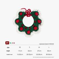 Handmade Christmas Woolen Bandana Bib for Cats & Small Dogs M black