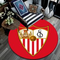 Sevilla FC Round Area Rug Under Office Chairs Bedroom Living Room Home Decor 150cm x 150cm white
