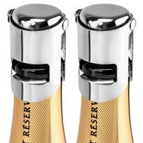 2 Pack Champagne Stoppers for Bottles, Champagne Sealer Stopper, Stainless Steel Champagne Cork Stopper for Champagne Cava Prosecco Sparkling Wine sidabras