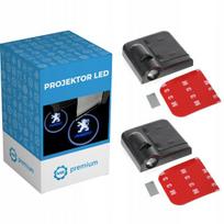 2-jų LED projektorių su logotipu rinkinys ME Premium, Peugeot 106 107 107 205 206 207 208 301 305 306 307 308 309 405 406 407 505 508 605 607 806 807 1007 2008 3008 5008 J5