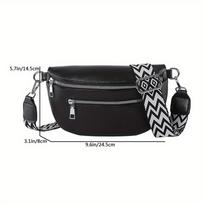 Retro banano formos krepšys moterims Krūtinės krepšys Juosmens fanny pack Sling Crossbody Pečių krepšys Krūtinės juosmens diržo krepšys Pusmėnulio hobo krepšys juoda