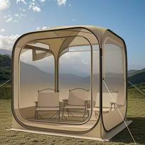 Outdoor Camping PVC Clear Tent 360 Panoramic View Cross Border Large Space Lightweight Quick Setup gray