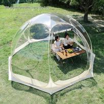 Starry Sky Transparent Spherical Camping Tent - Windproof Outdoor Bubble House for B&B Use Diameter 3m Height 2.05m [4-6 people] Beige gray