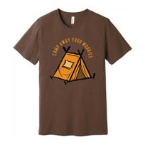 Unisex Outdoor Camping T Shirt With Tent Illustration And Camp Away Your Worries 2XL black