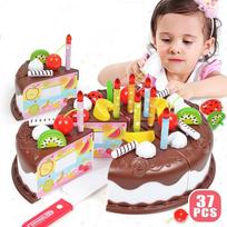 Kids Toy Simulation DIY Birthday Cake Model Kitchen Pretend Play House Cutting Fruit Food Toy for Toddler Children Gift Boy Girl šokoladas