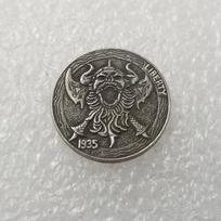 Antique Craft Hobo Nickel 1935-D Buffalo Replica Coin Collectible #798 Copper gray