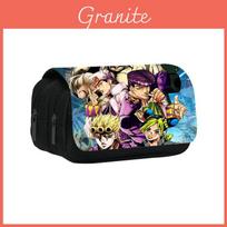Jojos Bizarre Adventure Print Double Layer Pencil Case With Large Capacity For Study And Office Use 20x9x11cm red