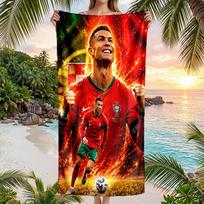 Cristiano Ronaldo Beach Towel Soft Microfiber Summer Towel Quick Dry Absorbent Towel for Beach Swimming Pool Travel 70cmx140cm(27x55inch)