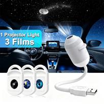 2 viename naktinė lemputė ir žvaigždžių projektorius Nešiojamas USB žvaigždėto dangaus projektorius Naktinė lemputė su HD skaidrėmis 360° reguliuojamas galaktikos vandenyno šviestuvas blue