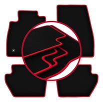 Velour Floor Mats With Edge For Ford Fiesta Mk8 Hatchback (2017-) raudona