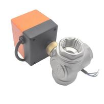 Mini elektrinis trieigalis rutulinis vožtuvas iš 304 nerūdijančiojo plieno, vandens valdymas, AC/DC9-24V AC220V 3/4 inch