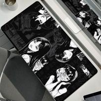 Black and White Horror Collage Anime Girl Mouse Pad XXL Gamer Mousepad Office Extended Desk Pad Gaming Keyboard Mat Large Carpet 30x60cm gray