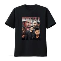 Derek Hale Fan T Shirt Design for Shirtn Wolf Lovers Comfortable Cotton vintage Washed Casual S M black
