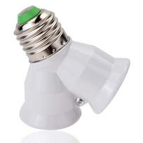 1PC Screw E27 LED Base Light Lamp Bulb Socket E27 To 2-E27 Splitter Adapter
