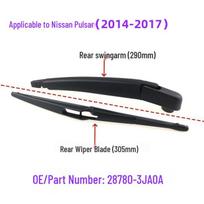 Nissan Pulsar 2014-2017 Galinio valytuvo svirtis ir šluotelė OE: 28780-3JA0A Rear Blade (No Arm) black