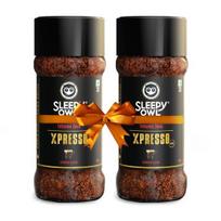 Sleepy Owl Xpresso 200g Strong Instant Coffee - 100g Pack of 2 | Intense Java | Dark Roasted | Intense and Bold Coffee Powder black